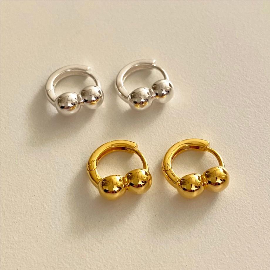 Minimalist Geometric Letter-Shaped 925 Sterling Silver Stud Earrings for Women