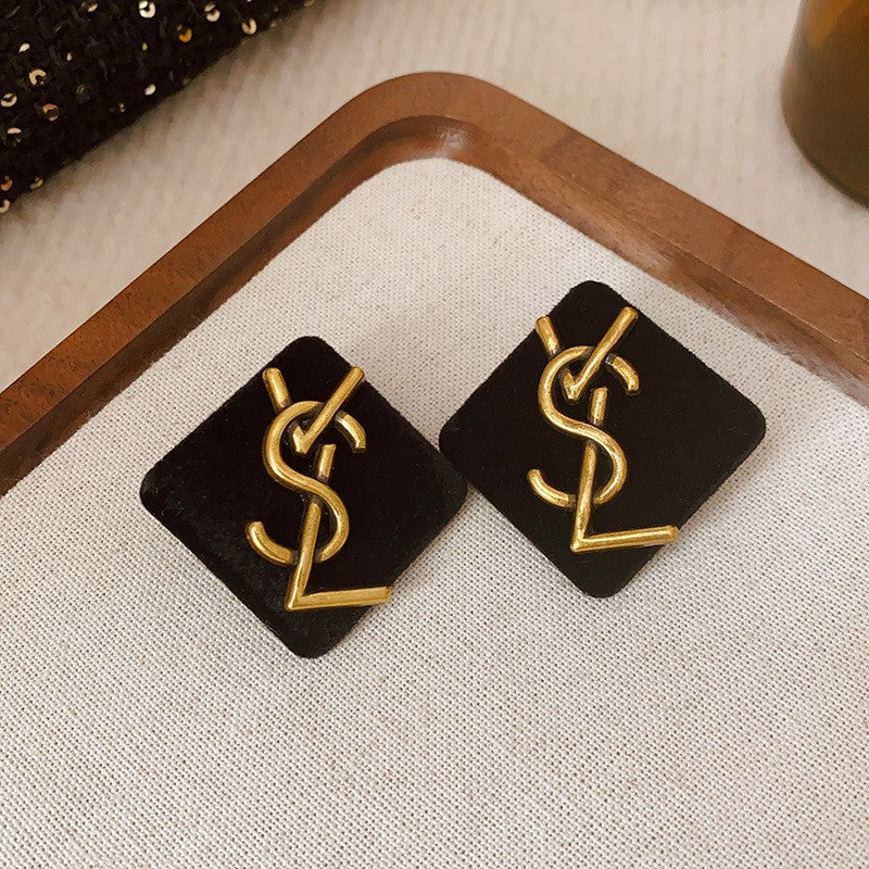 Chic French Vintage Floral and Geometric Earrings with Pearl Inlay in 925 Sterling Silver for Women