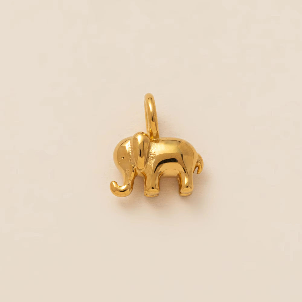 Vintage Cartoon Animal Geometric 18K Gold Plated Stainless Steel Charm Bar