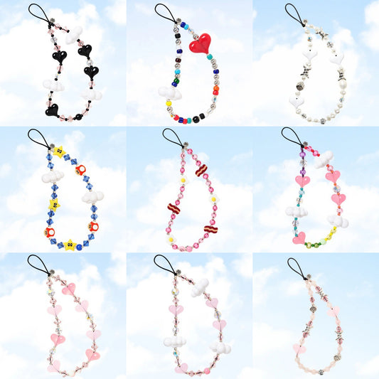 Heart Cloud Acrylic Plated Pendant Charm Chain