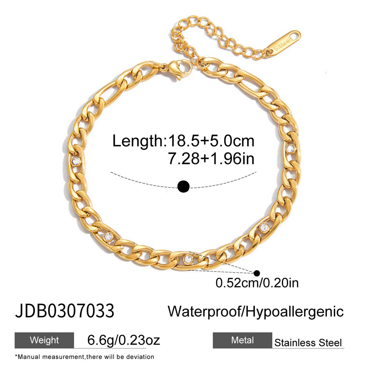Elegant Geometric Triangle Stainless Steel Cubic Zirconia Tennis Bracelet for Women