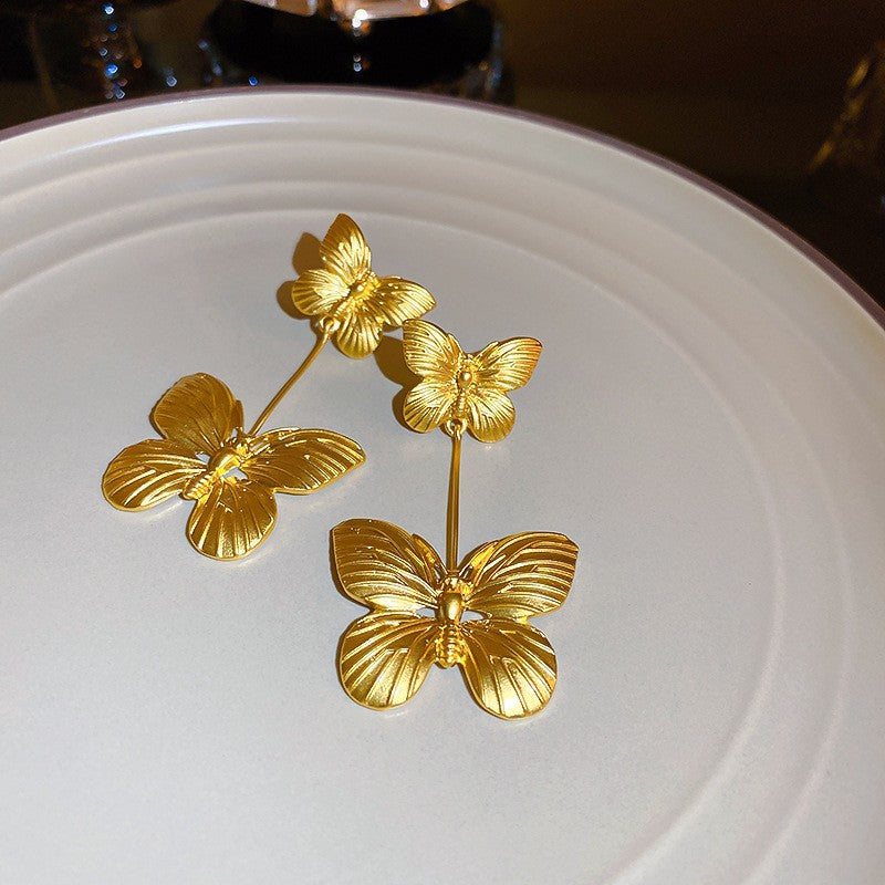 Pendientes Chic de Borla Floral para Mujer con Postes de Plata de Ley 925 y Base de Cobre Bañado