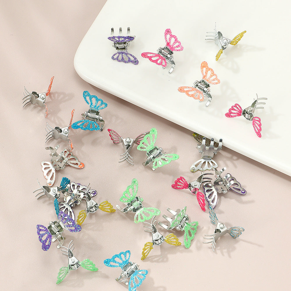 Butterfly-Shaped Alloy Hair Clip for Kids with Pressed Metal Craft, Princess Style Children's Hair Accessory for Bangs and Flyaway Hair