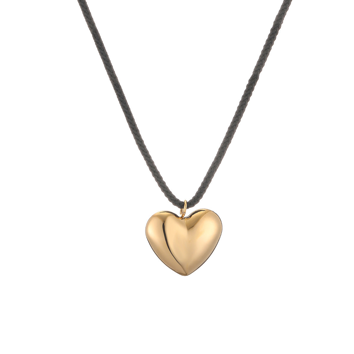 Minimalist 18K Gold Plated Titanium Steel Heart Pendant Necklace for Women