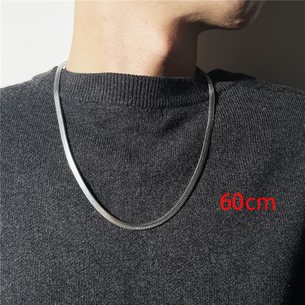 Hip-hop Minimalist Geometric Titanium Steel Curb Chain Necklace Unisex