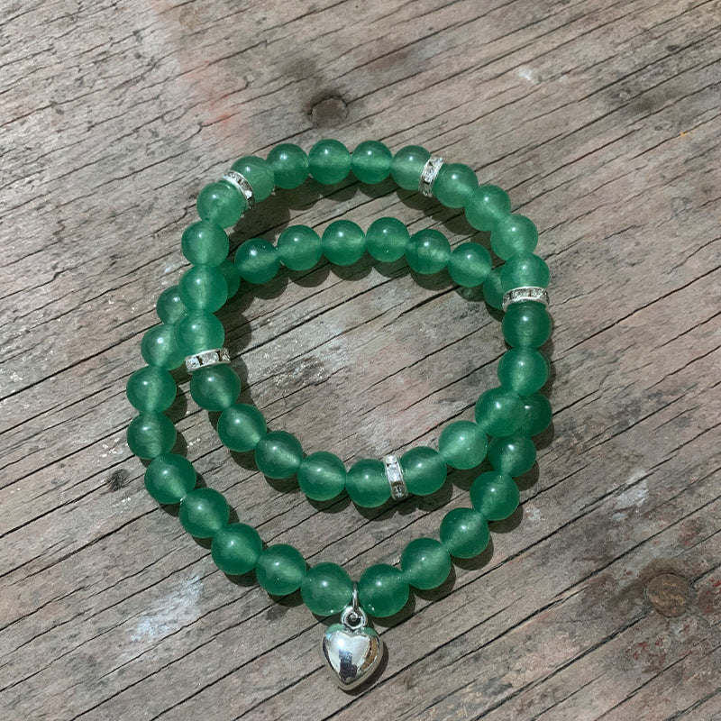 Unisex Geometric Alloy Bracelet Set with Tiger Eye, Green Aventurine and Red Agate Beads