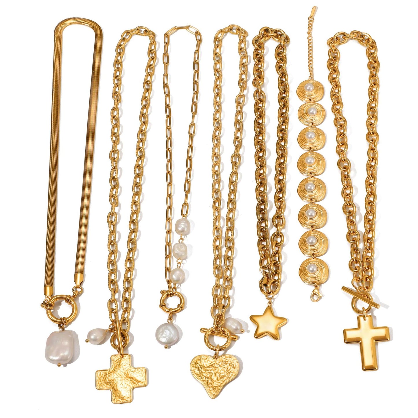 Collana con Pendente Geometrico Minimalista in Acciaio al Titanio con Finitura Placcata da Donna