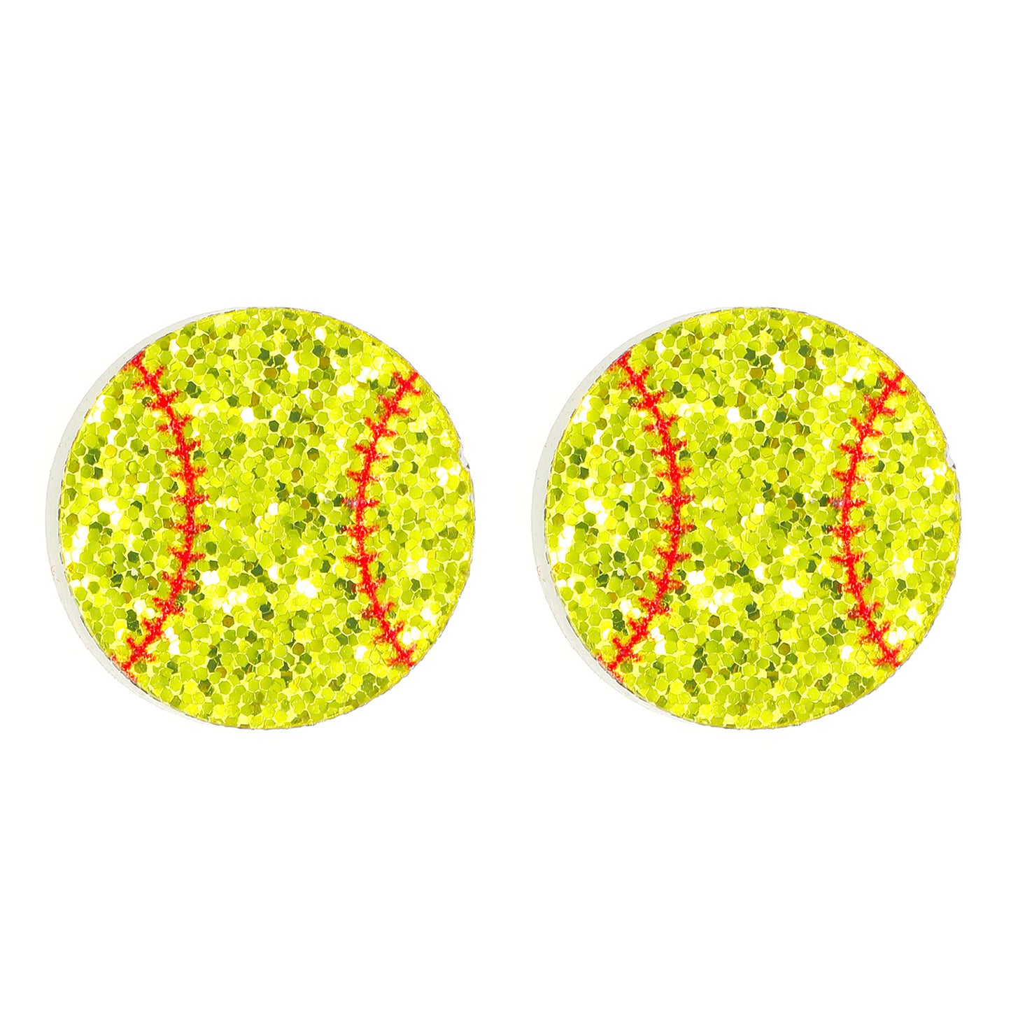 Geometric Round Rhinestone Inlaid Alloy Sports Ball Stud Earrings for Unisex