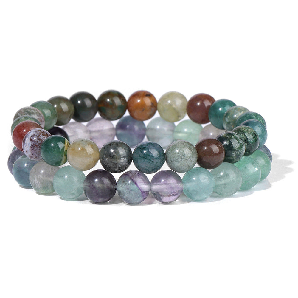 Vintage Business Geometric Natural Gemstone Beaded Bracelet Set for Unisex