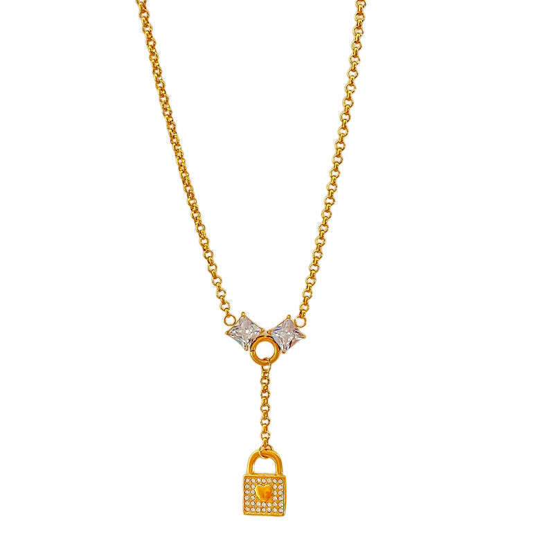 Sporty Casual Gold Plated Titanium Steel Necklace Unisex