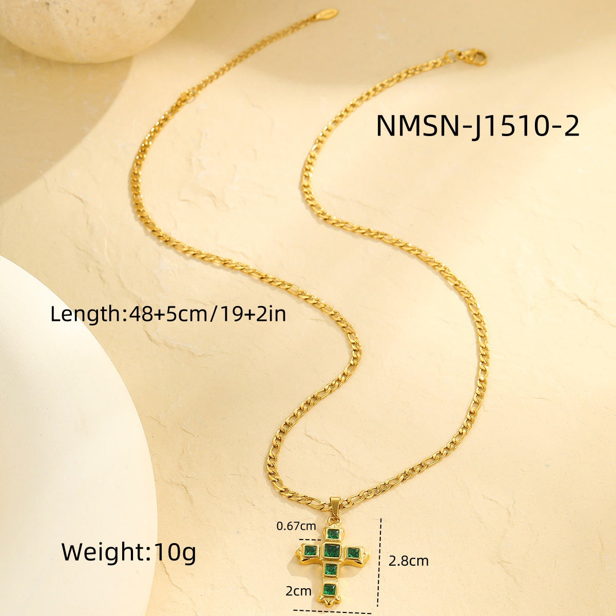 Collana con ciondolo a croce geometrica di moda in acciaio inossidabile placcato oro 18 carati per donna