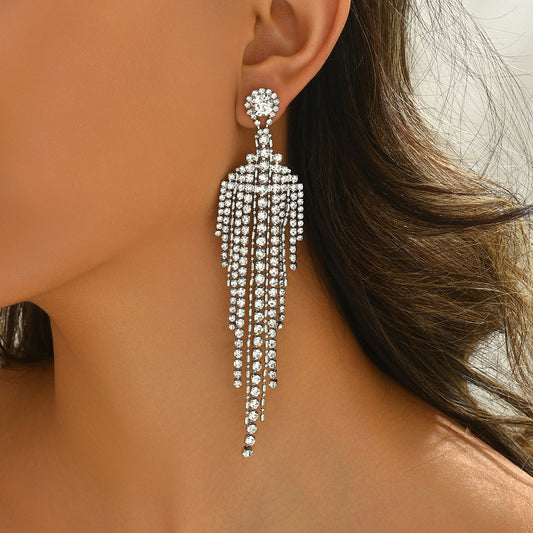 Minimalist Geometric Earrings for Women with Cubic Zirconia Inlay and Stainless Steel Posts