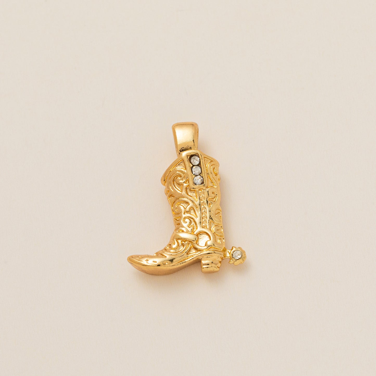 Casual Brass Plated Cubic Zirconia U-Shaped Pendant DIY Necklace Charm Bar with Corn Chain