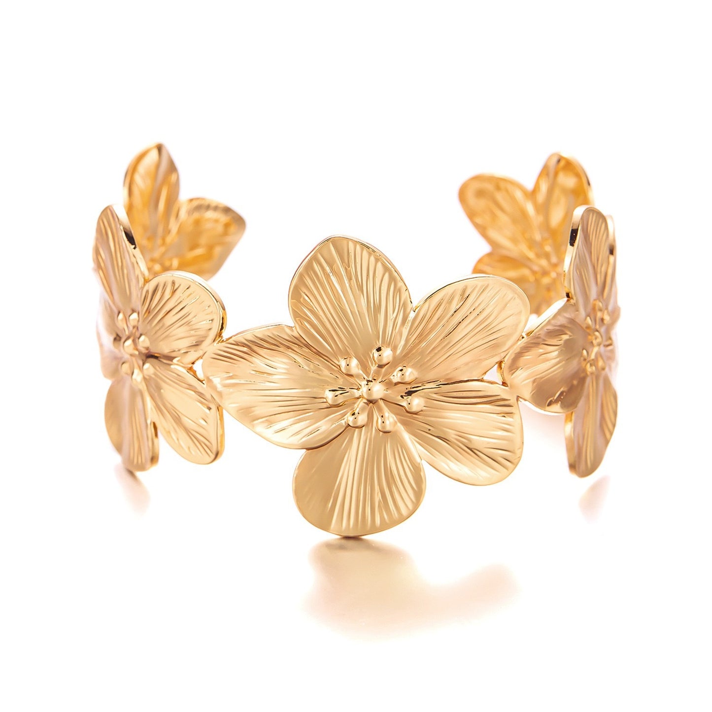 Irregular Butterfly Flower Stainless Steel Plated Bracelet