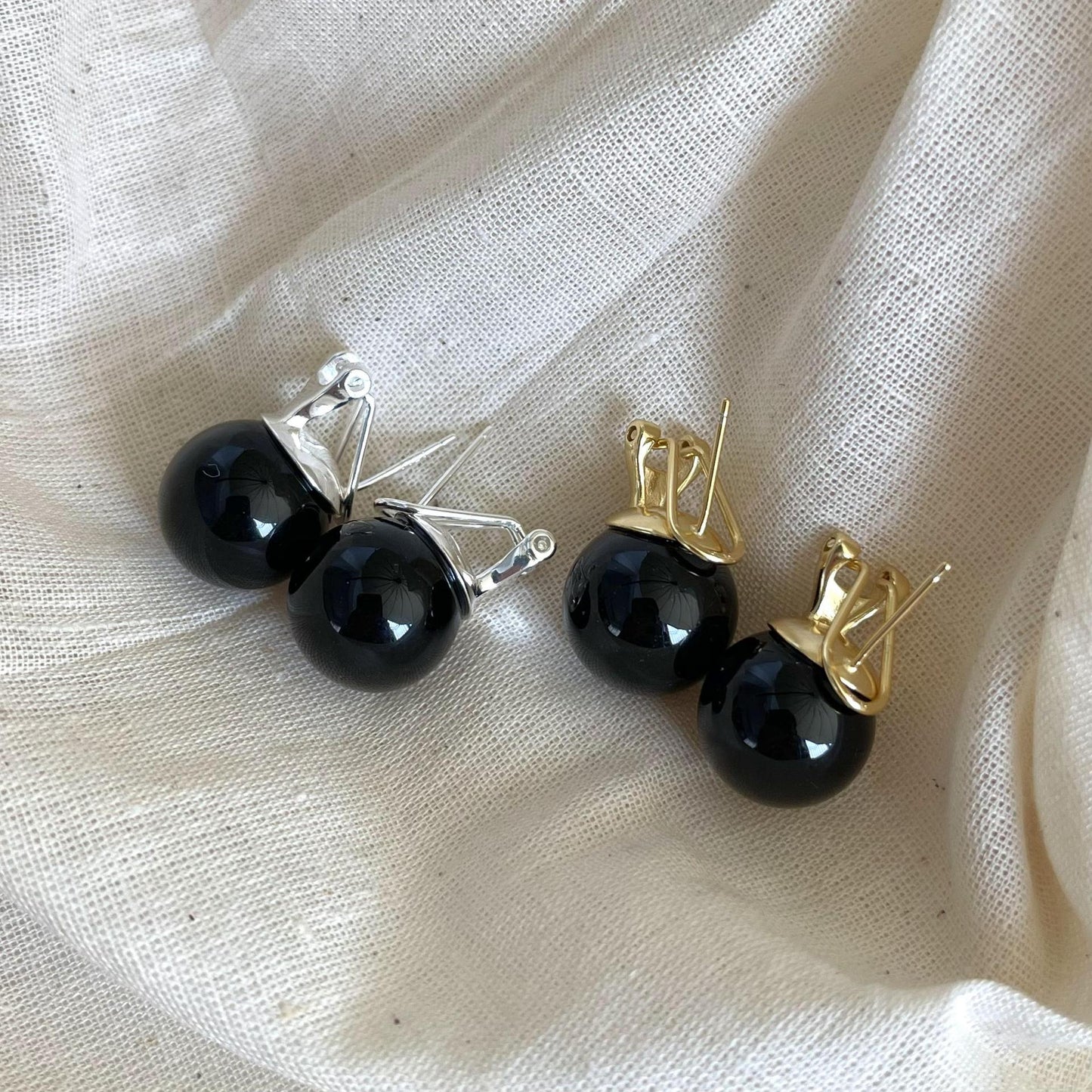 Pendientes de clip de plata de ley 925 con forma de letra geométrica minimalista para mujer con acabado chapado