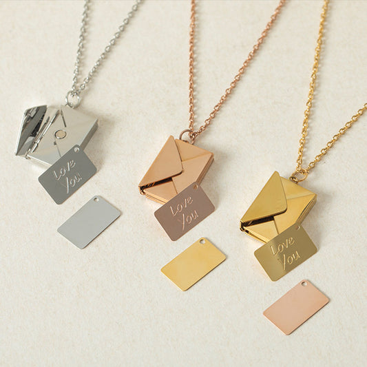 Minimalist Letter-Shaped Stainless Steel Necklace with Titanium Steel Pendant and Polished Finish for Women