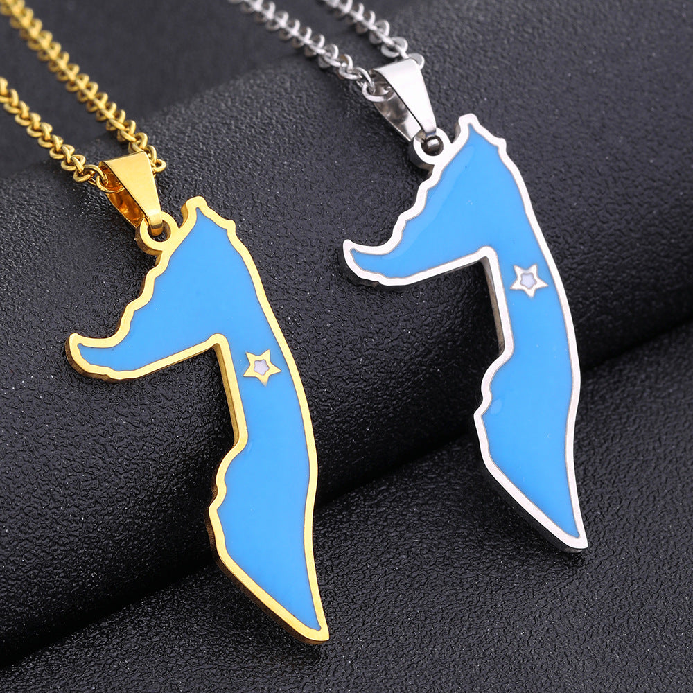 Collar con colgante geométrico de acero de titanio con acabado chapado para unisex, estilo cadena de serpiente