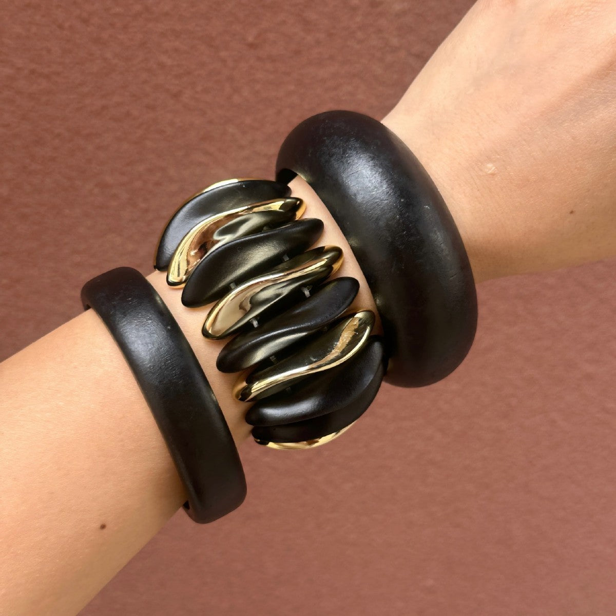 Vintage Oval Geometric Polished Acrylic Bracelet for Women