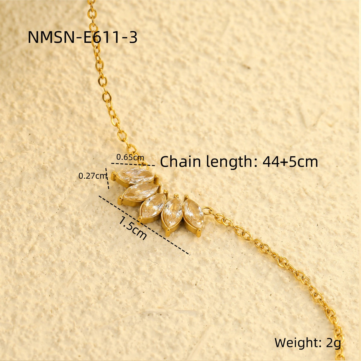 Collar con colgante de hoja floral minimalista de acero inoxidable con circonita microincrustada, delicada cadena de clavícula para mujer