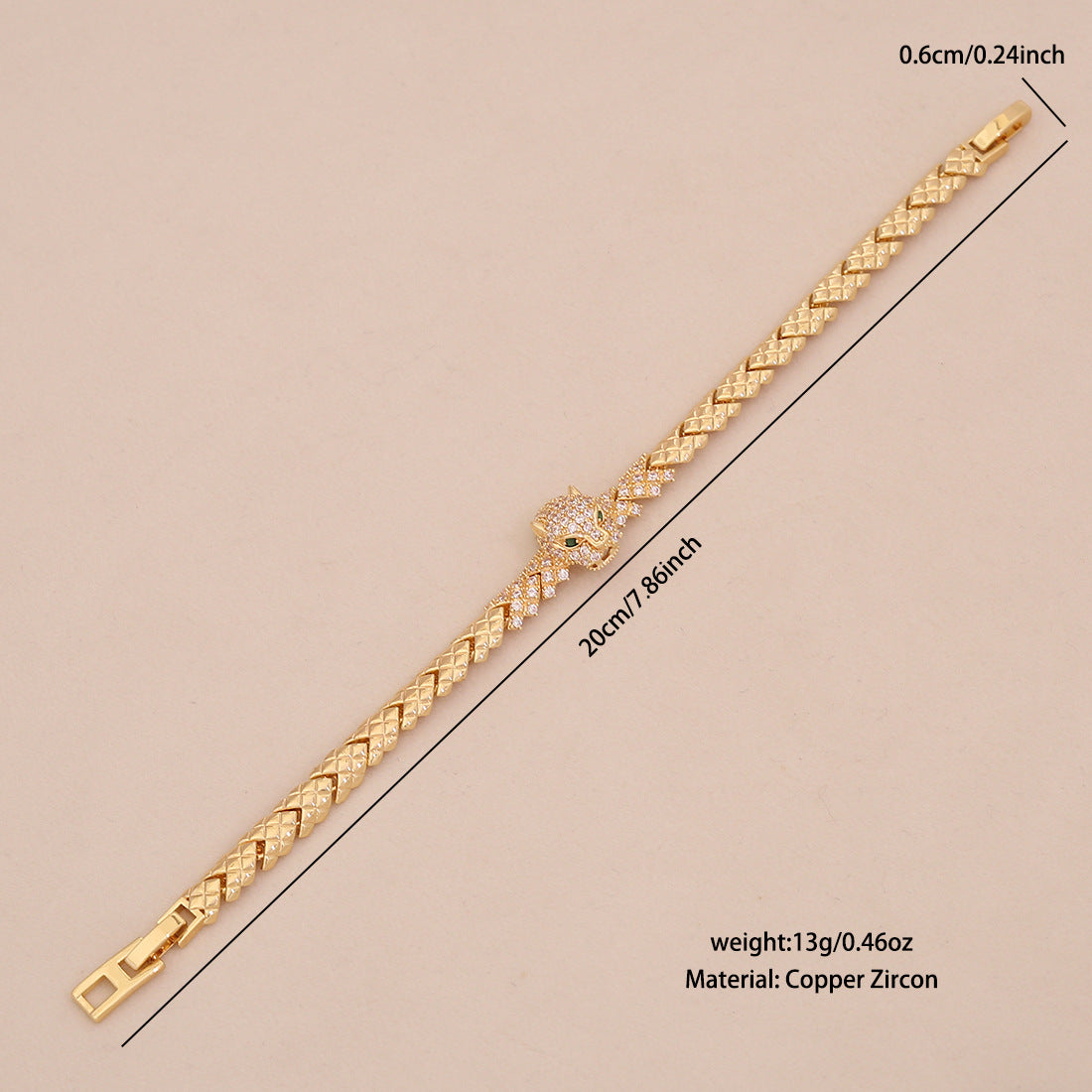 Fashionable Snake-Shaped Zirconia Micro-Paved Copper Bracelet for Women with Luxe Minimalist Appeal