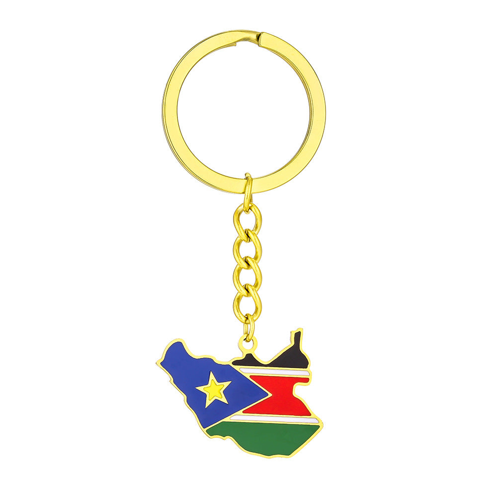 Colgante de Llavero de Acero Titanio Estilo Étnico Vintage con Acabado Esmaltado para Hombres y Mujeres