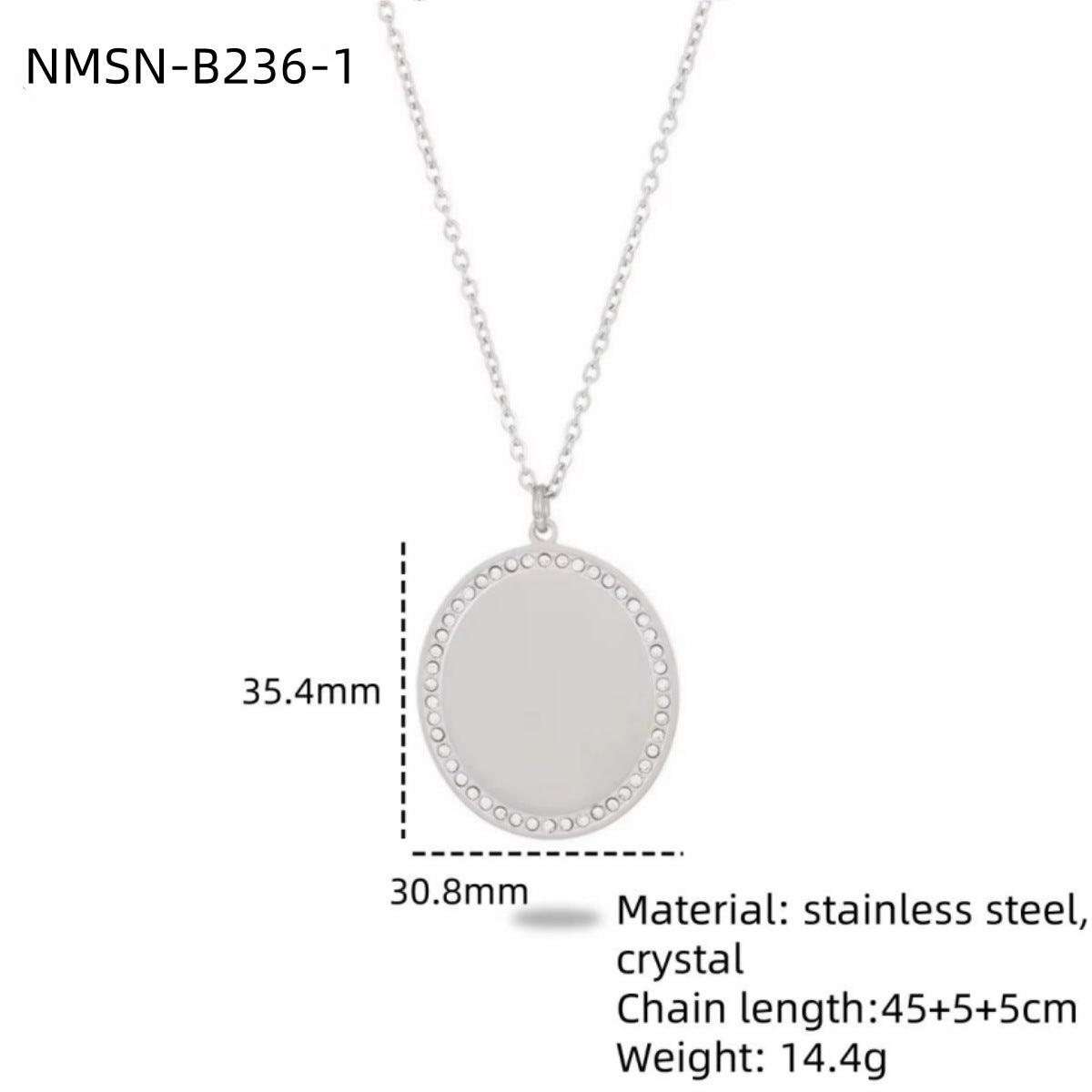 Collar minimalista de acero inoxidable chapado en oro de 18 quilates, geométrico redondo con colgante de circonita cúbica para mujer, barra de dijes de bricolaje