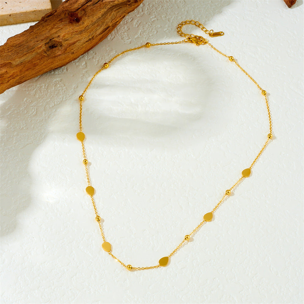 Minimalist Elegant Heart Teardrop Star Polished Plated Stainless Steel Necklace for Women