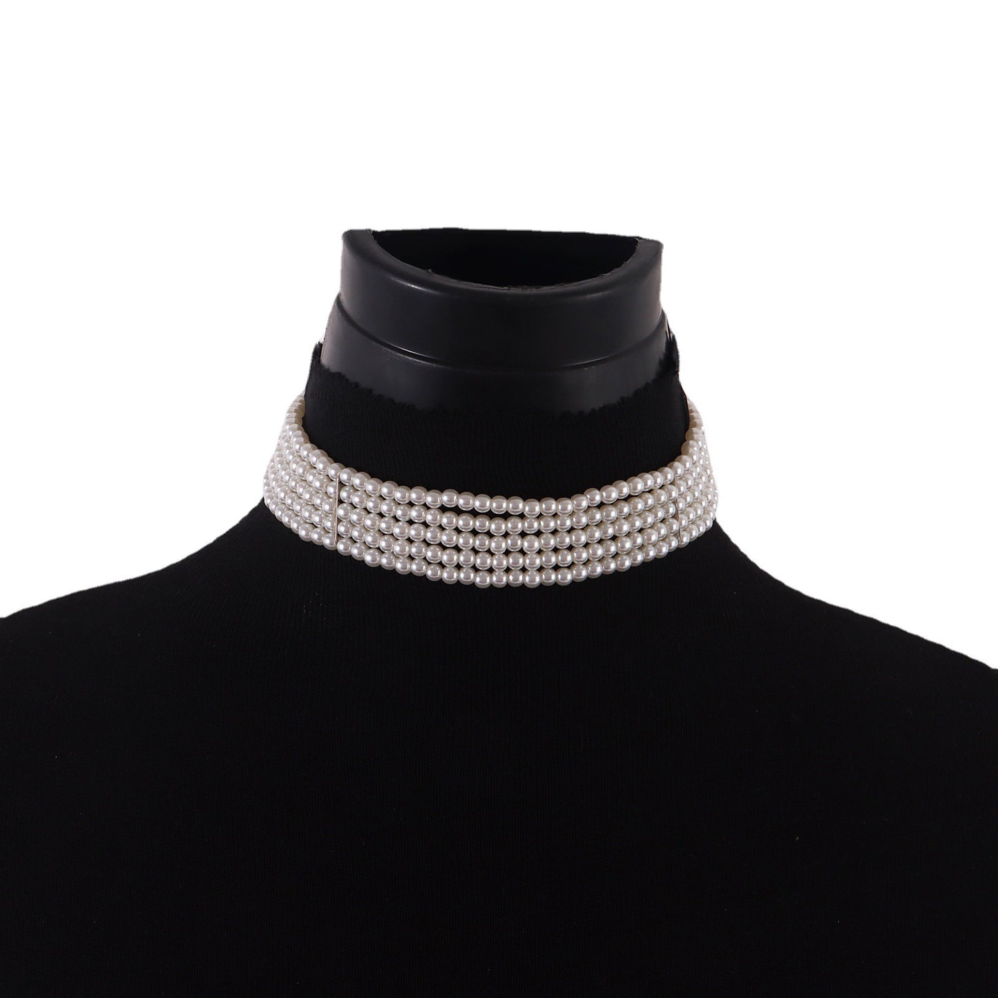 Minimalist Geometric White Pearl Necklace in Alloy with Plated Finish for Women