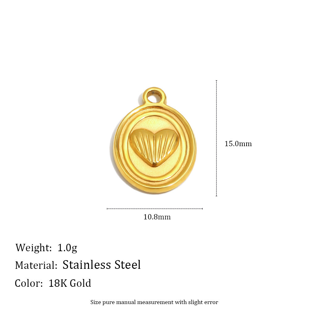 Minimalist Stainless Steel Gold Plated PVD Heart Square Star Moon Tulip Charm Bar