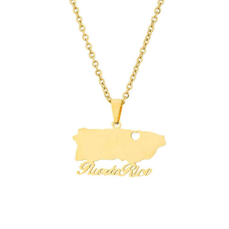 Collana con Pendente Minimalista a Cuore in Acciaio al Titanio Placcato, Unisex