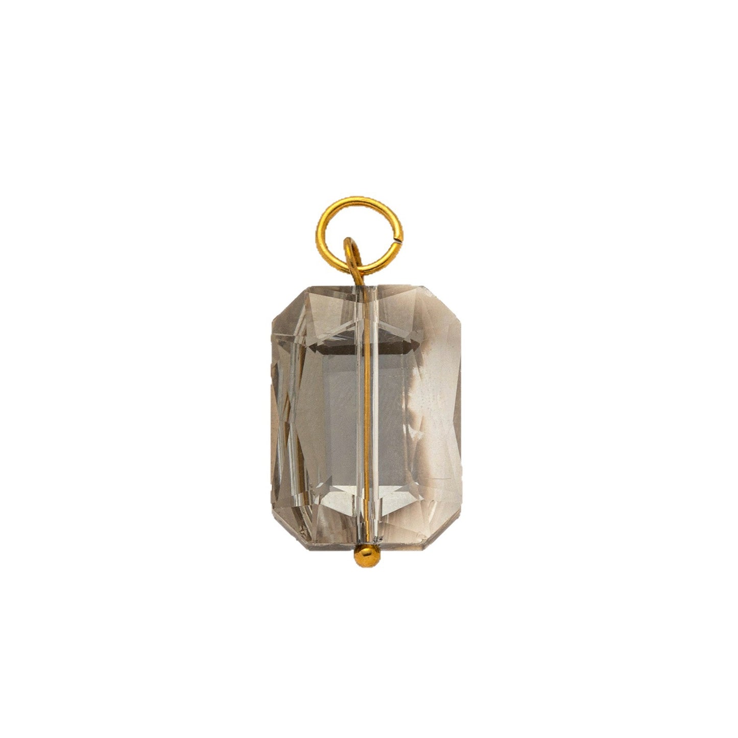 Vintage 18K Gold Plated Stainless Steel Birthstone Charm Bar for Women