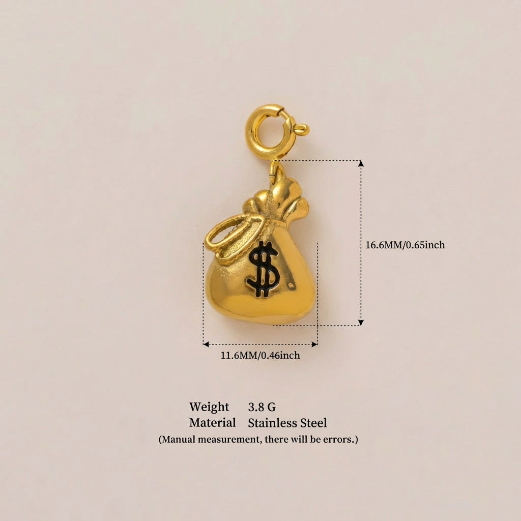 Minimalist Geometric Stainless Steel Charm Bar with Cubic Zirconia Inlay 18K Gold Plated Pendant for Women