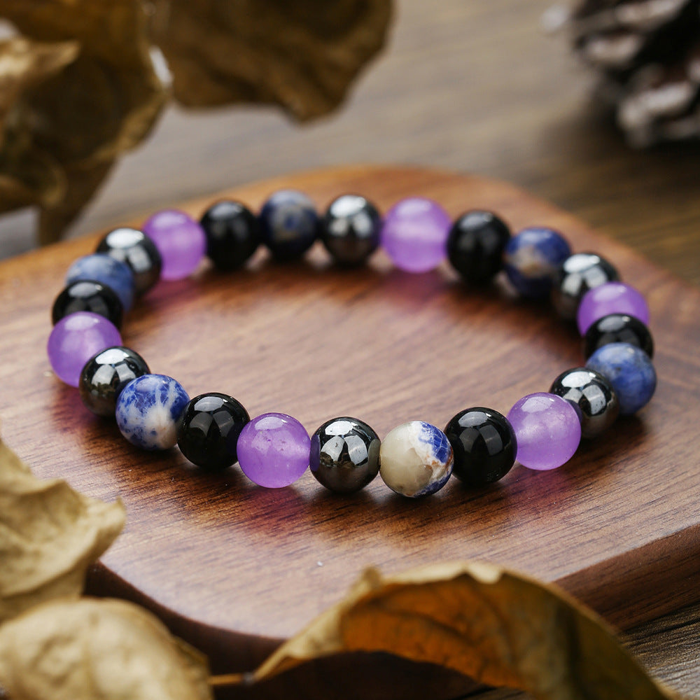 Punk Casual Round Gemstone Bracelet Unisex