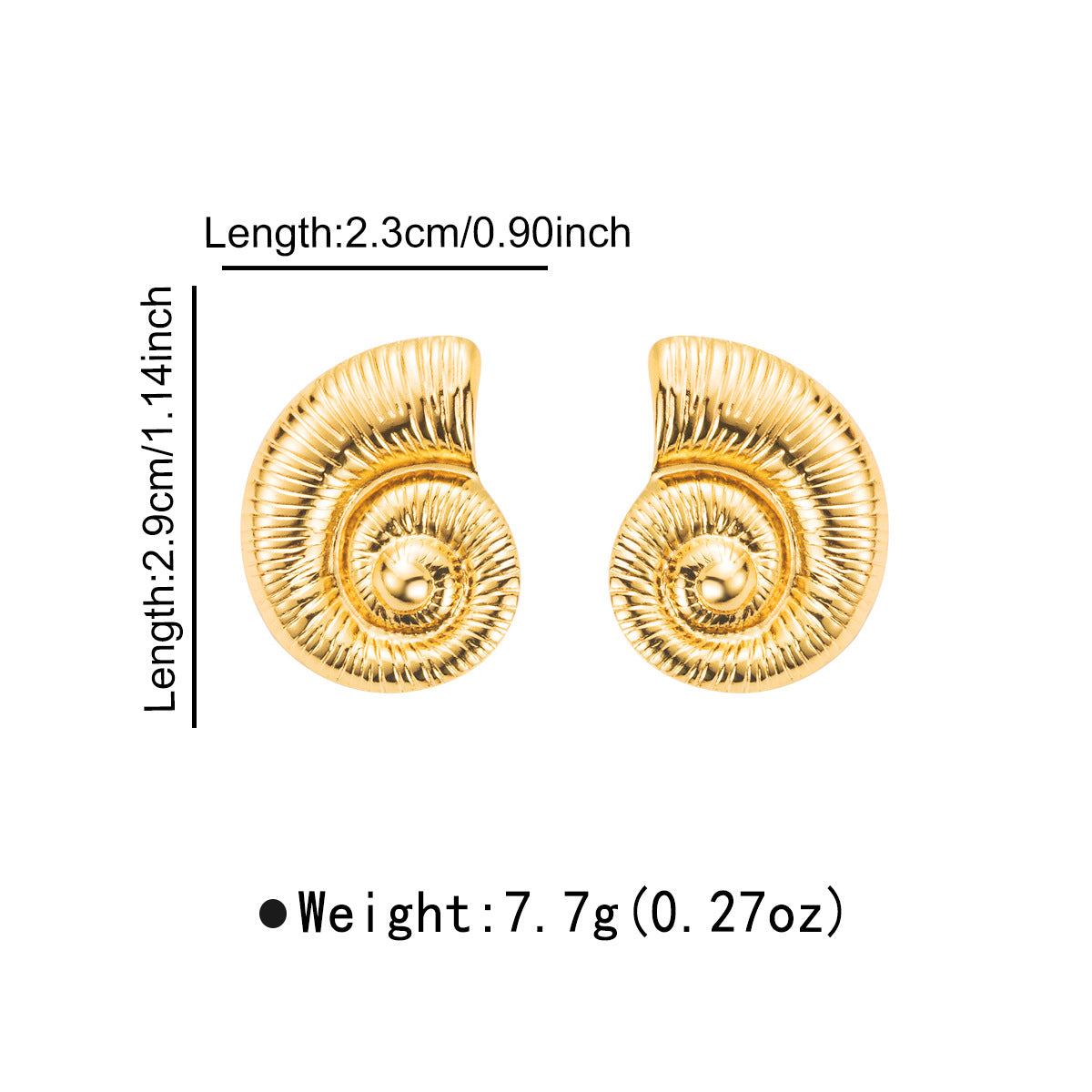 Orecchini a perno geometrici in acciaio inossidabile placcato oro 18 carati con stelle marine vintage per donna