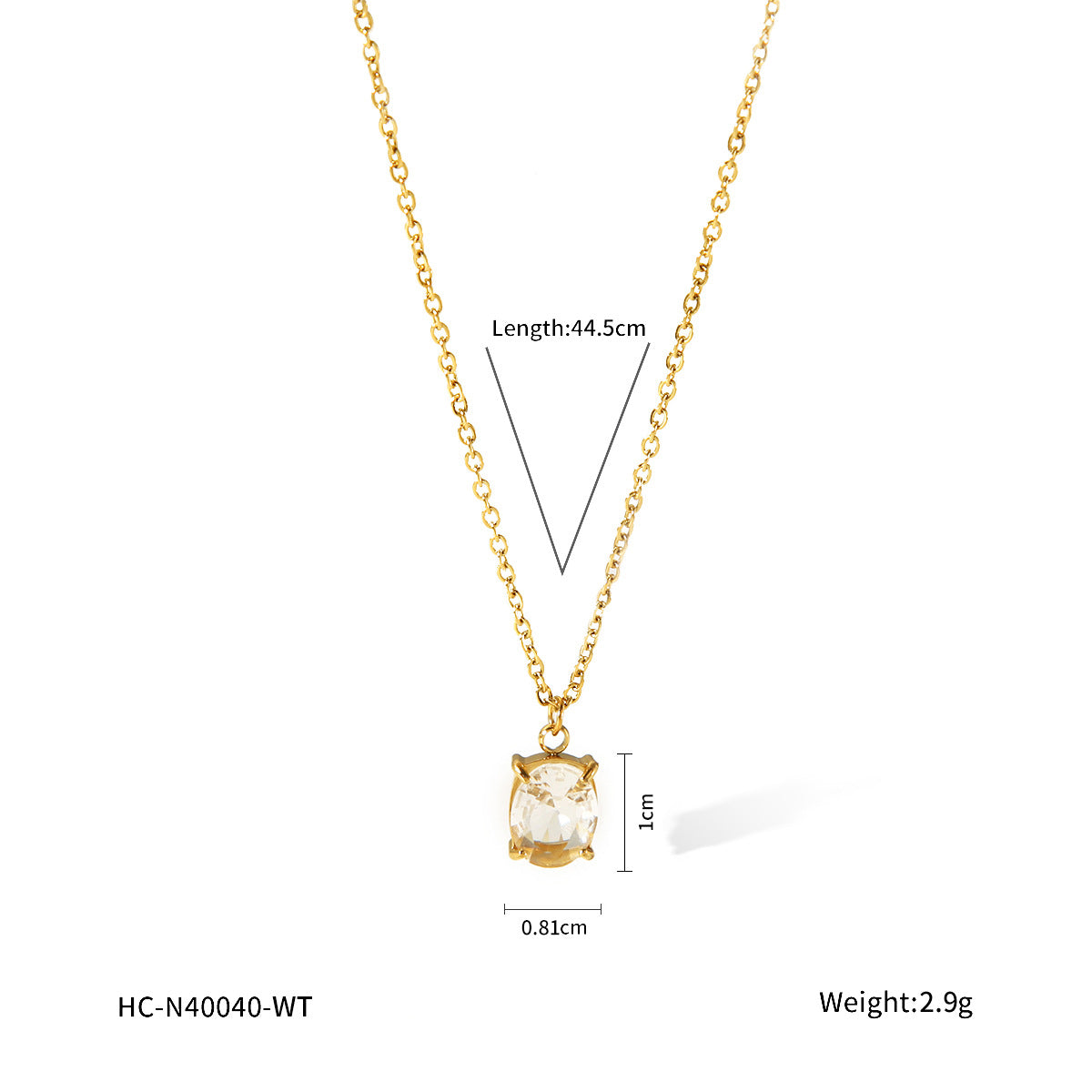 Minimalist Geometric Stainless Steel Necklace for Women with Zircon Inlay, Hypoallergenic and Fade-Resistant Pendant Jewelry