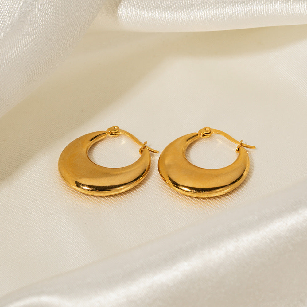 Geometric Stainless Steel Earrings with 18K Gold Plating for Women — Modern Instagram-Inspired Irregular Design Statement Jewelry