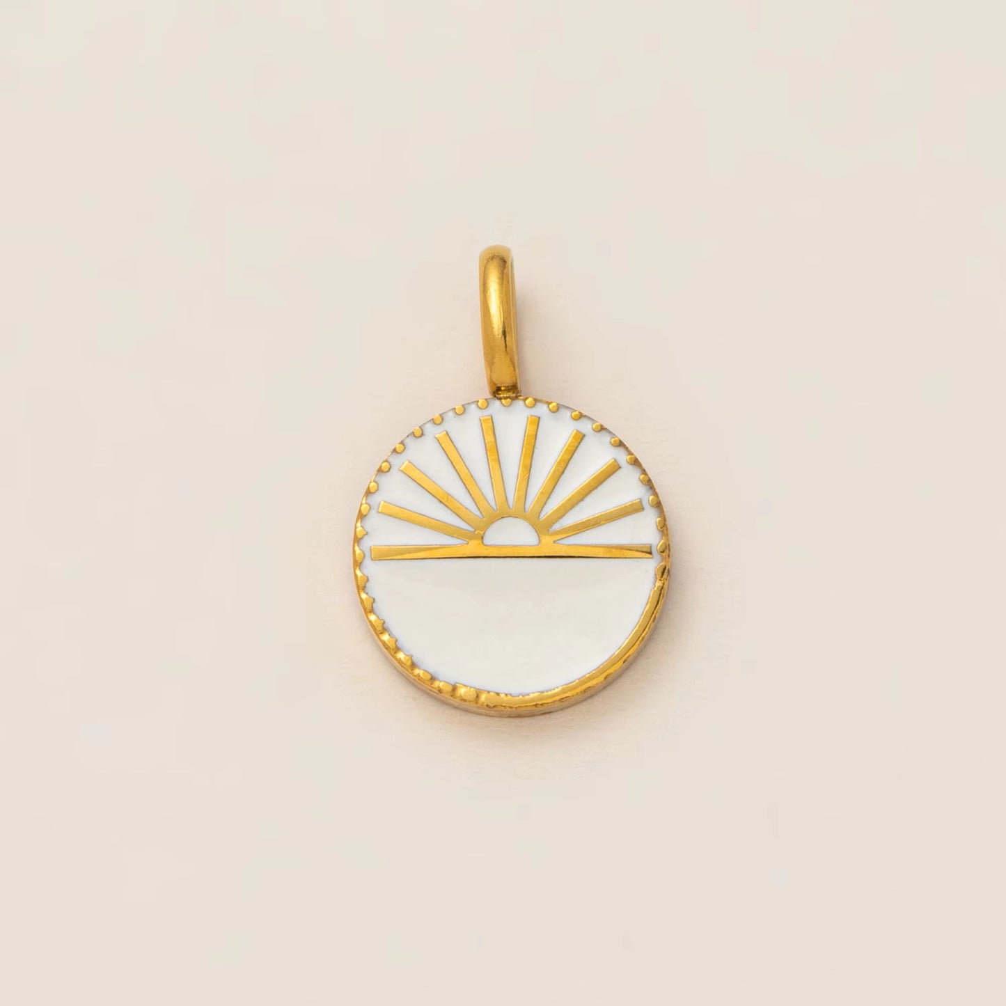 Vintage 18K Gold Plated Stainless Steel Pendant Charm Bar PVD Coated