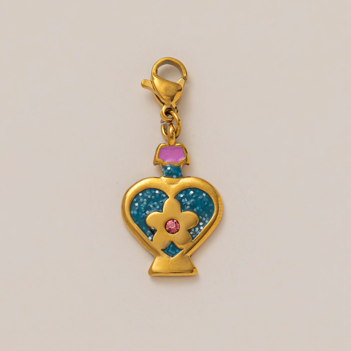 Minimalist Alloy DIY Charm Bar Keychain Pendant with Star Heart Round Oval Shapes