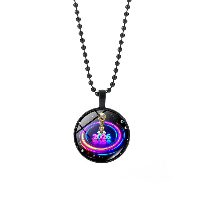 Collana girocollo con ciondolo tondo geometrico casuale in cristallo placcato in lega con catena a maglie forzate Unisex