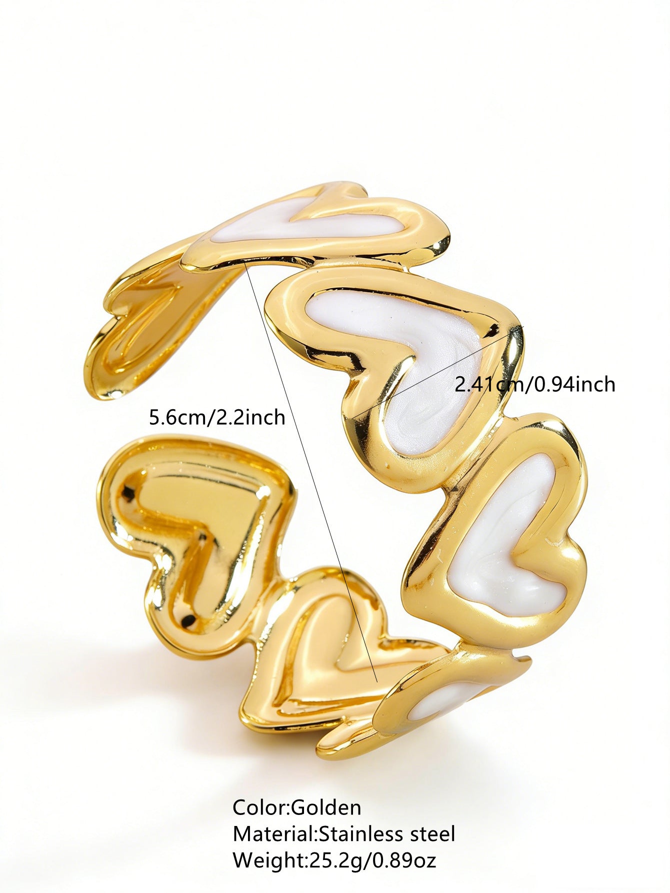 Elegante Pulsera Abierta de Lujo Floral con Esmalte de Aceite de Acero Inoxidable y Titanio con Cereza