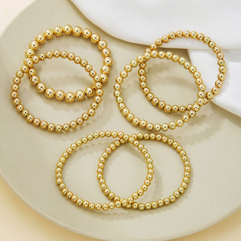 Geometric Round Acrylic Beaded Bracelet for Women