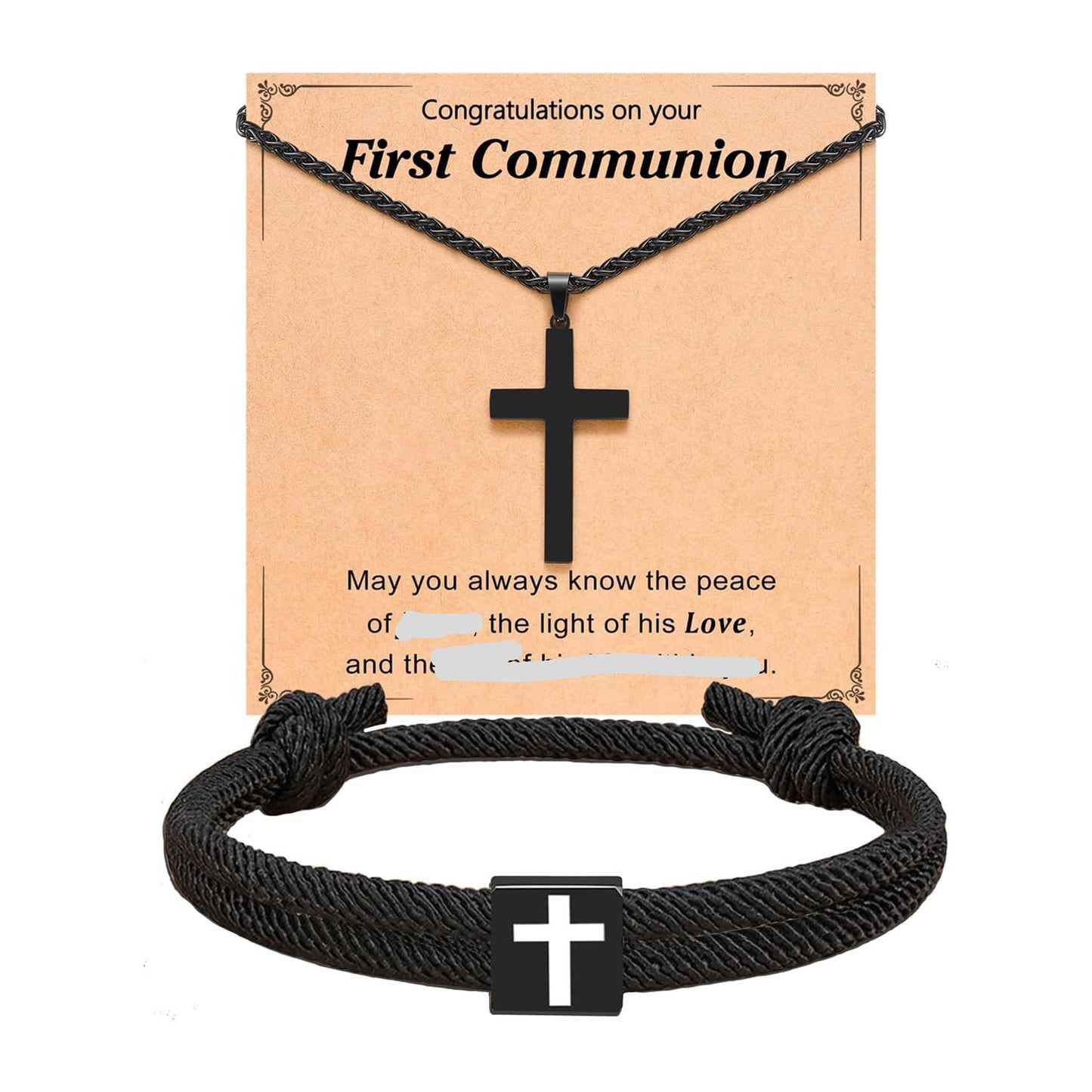 Casual Men's Cross Pendant Necklace Stainless Steel Alloy Snake Chain Adjustable Cord Faith Jewelry