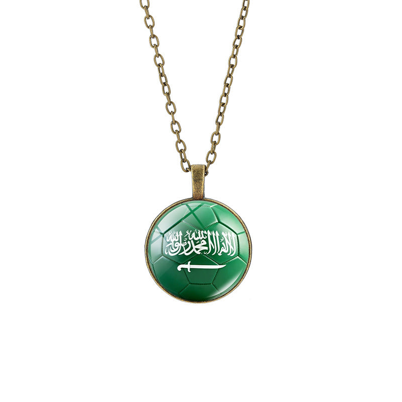 Sporty Round Geometric Alloy Plated Pendant Necklace with Crystal Charm for Unisex