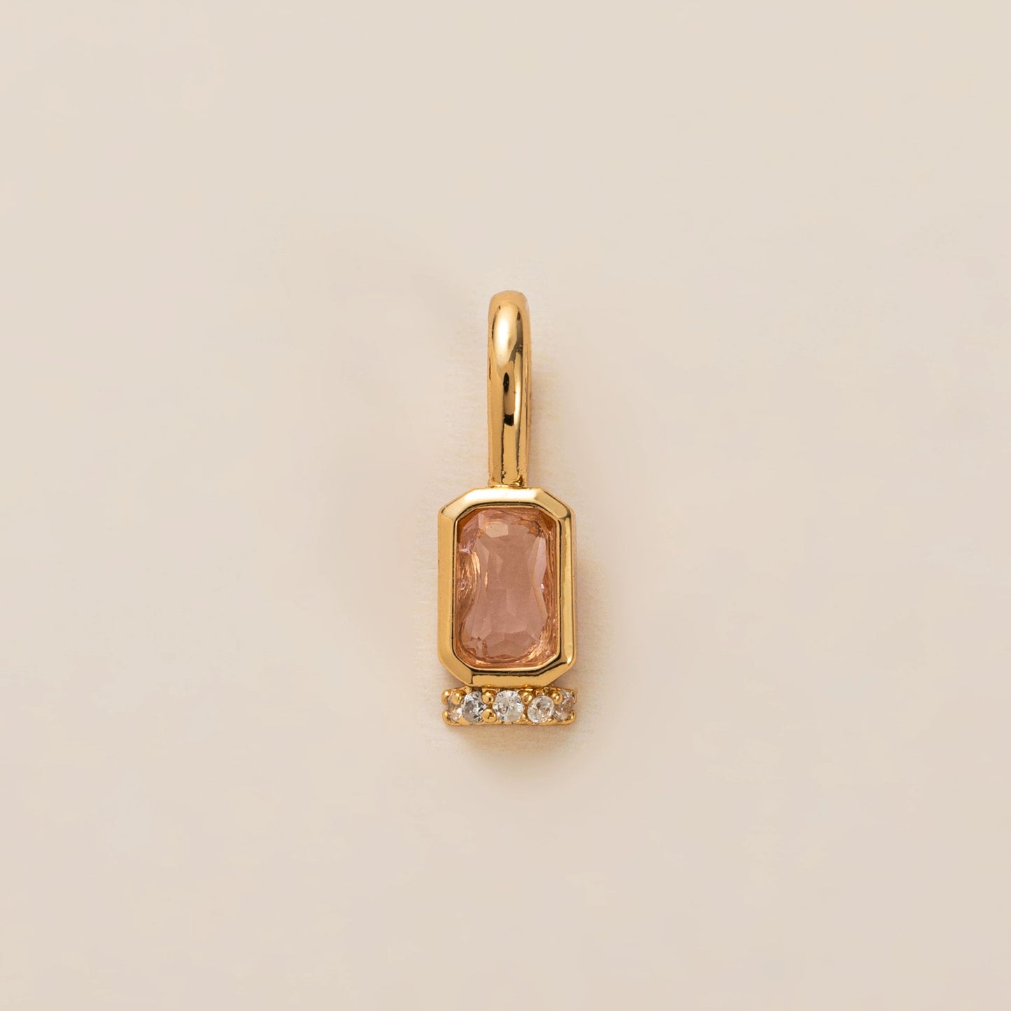 Vintage 18K Gold Plated Stainless Steel Geometric Birthstone Charm Bar Necklace PVD Plating Unisex
