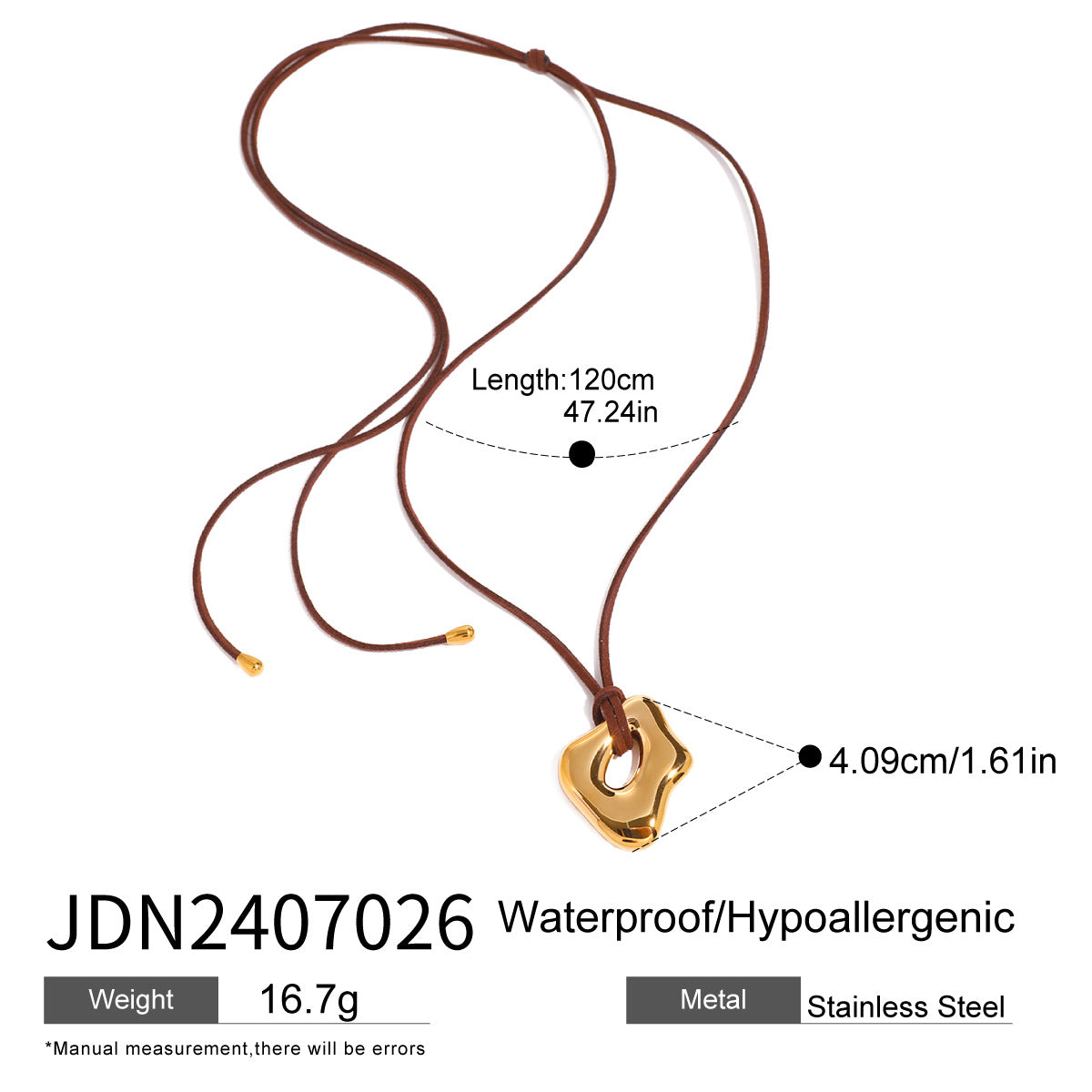 Minimalist Irregular Geometric Stainless Steel Pendant Necklace with Titanium Steel Charm and Electroplated Finish