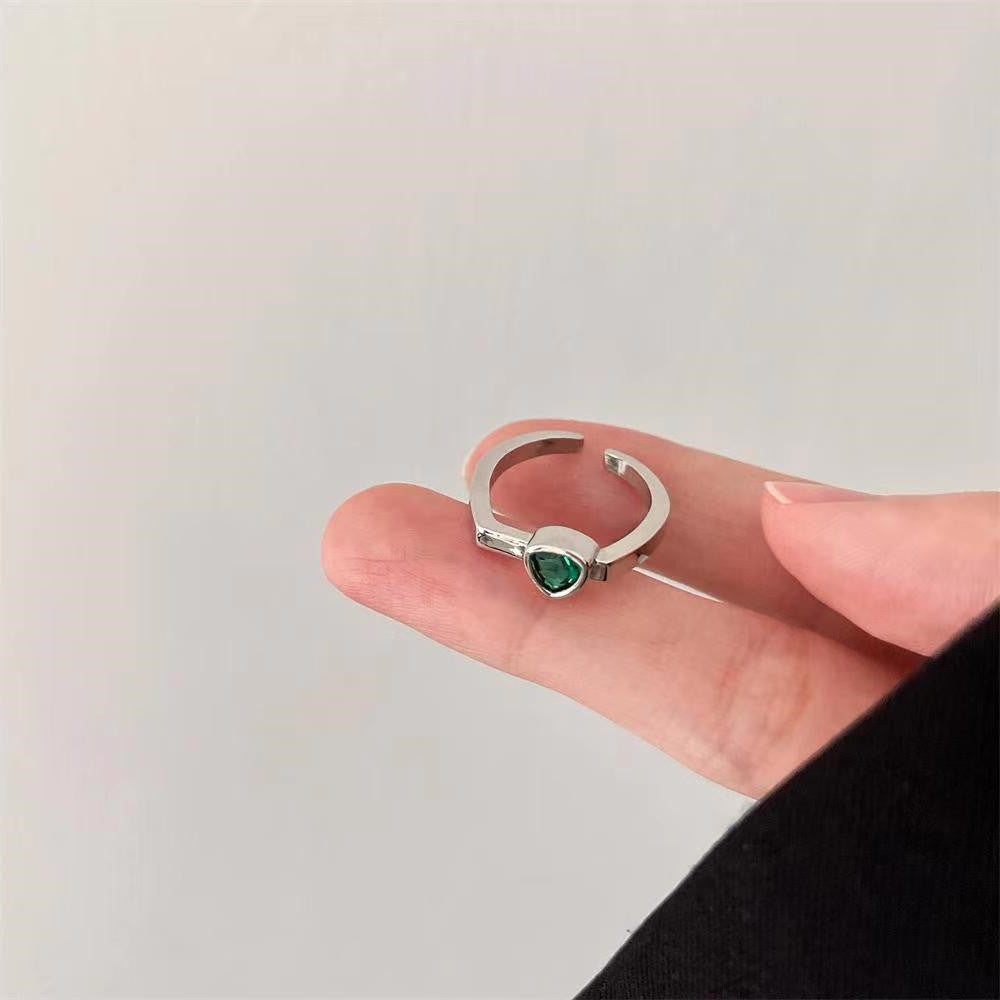 Minimalist Irregular Texture Titanium Steel Ring for Women with Plated Finish and Letter Design
