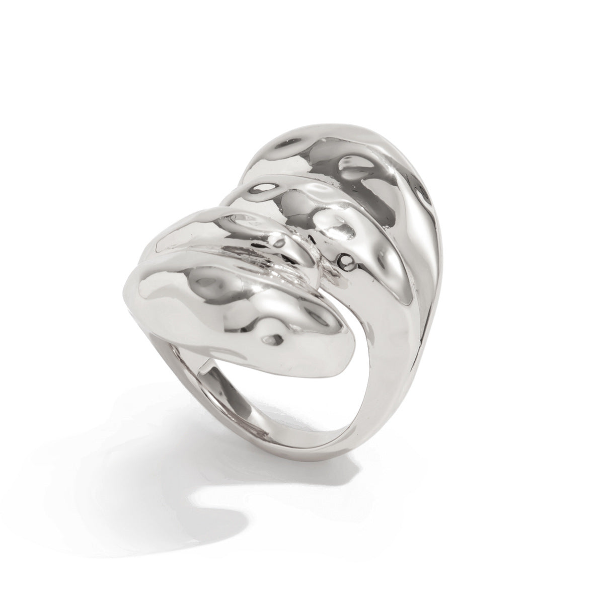Minimalist Geometric Zinc Alloy Plated Irregular Ring for Women