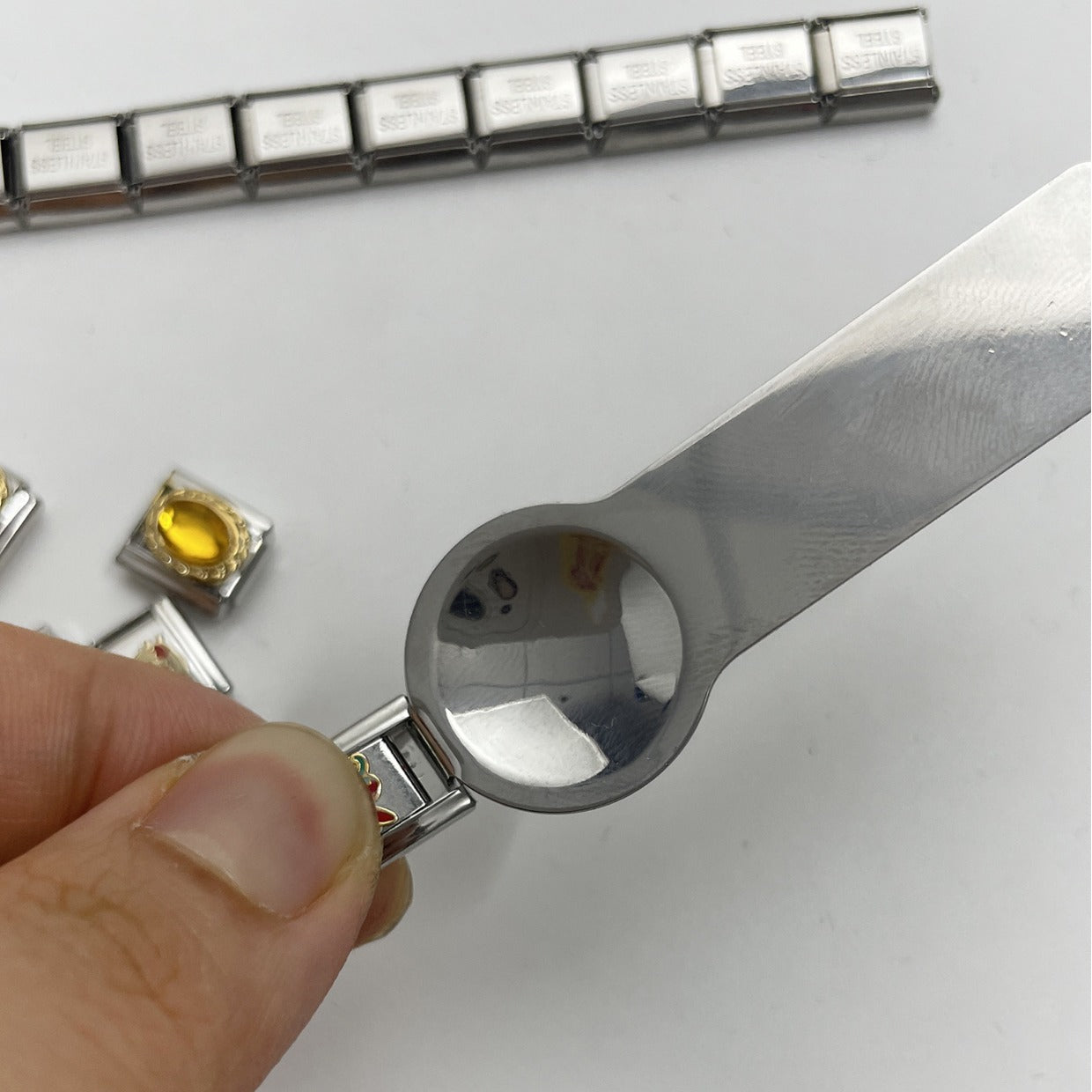 Minimalist Geometric Stainless Steel Plated Modular Link Bracelet Unisex Detachable Fashion Jewelry
