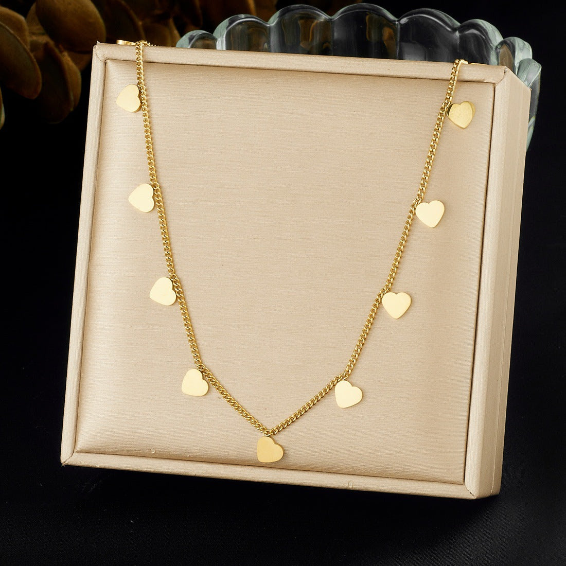 Minimalist Gold Plated Heart Stainless Steel Necklace for Women