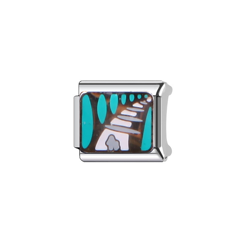 Sweet Cartoon Character Stainless Steel Plated DIY Charm Bar Watch Strap